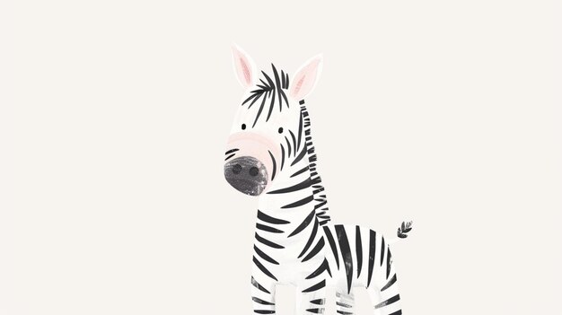 Photo nursery clipart of a cute kawaii zebra in pastel colors