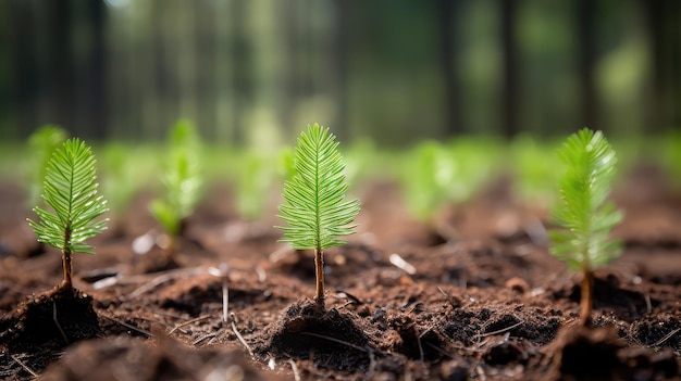 Photo nursery pine tree seedling