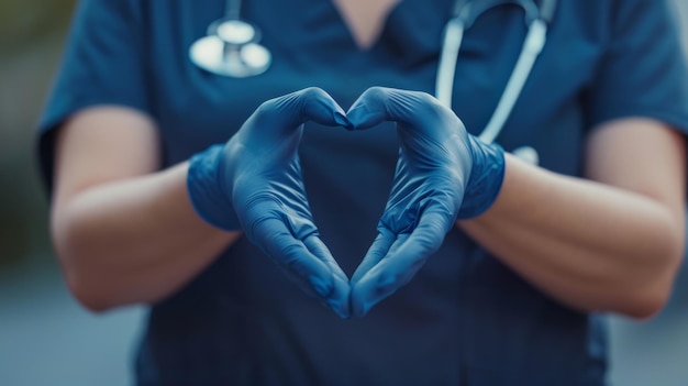 The nurses heart gesture