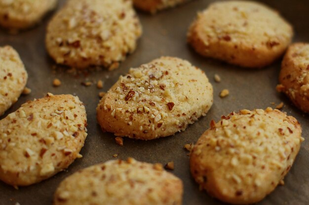 Nut homemade cookies with almonds.