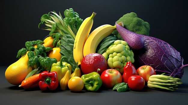 Nutrient Group of different fruit and vegetables