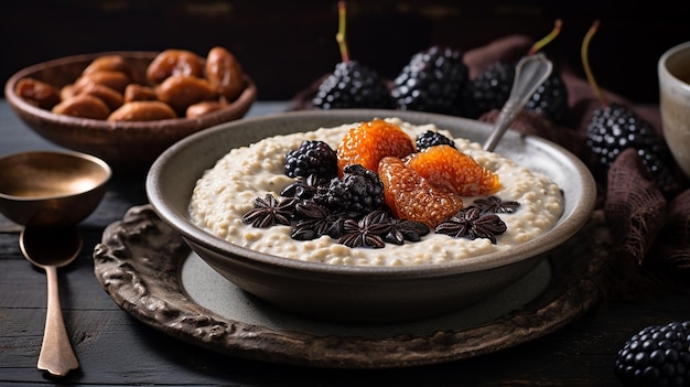 NutrientPacked Oat Porridge with Poppy Seeds and Prunes