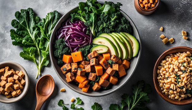 Photo nutrientpacked vegan power bowl with kale