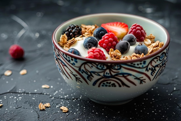 Nutritious Delight Granola Greek Yogurt and Fresh Berries Ensemble