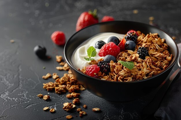 Nutritious Delight Granola Greek Yogurt and Fresh Berries Ensemble