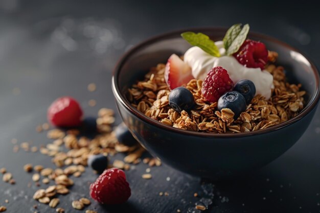 Nutritious Delight Granola Greek Yogurt and Fresh Berries Ensemble