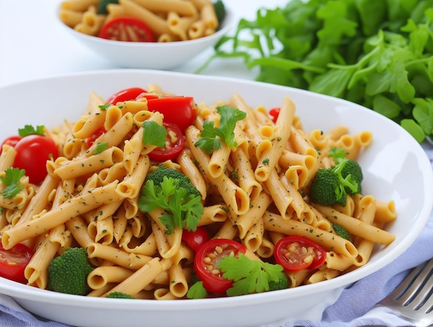 Nutritious Vegetarian Pasta Dish Healthy Lunch Option AIGenerated