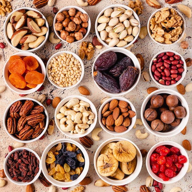 Nuts and dried fruits assortment