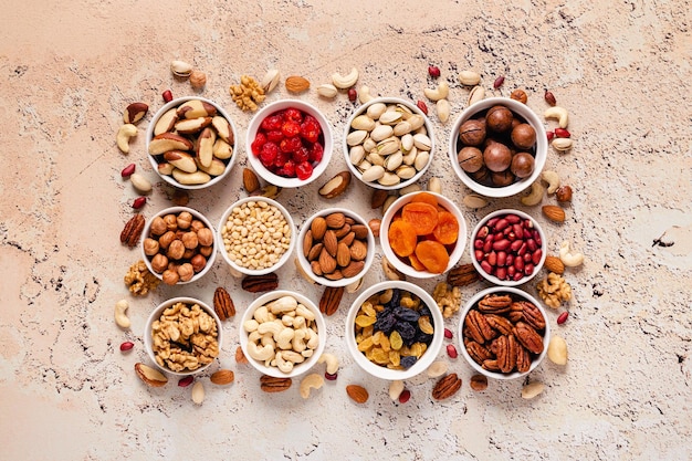 Nuts and dried fruits assortment