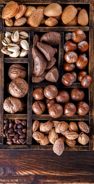 Nuts Mixed. Assortment. 