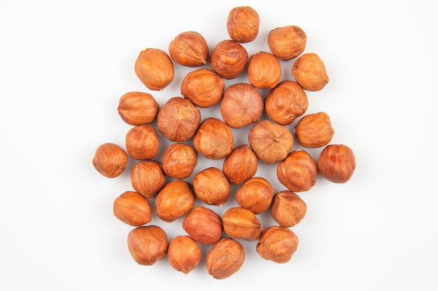 nuts on a white background. Vitamin wholesome food.