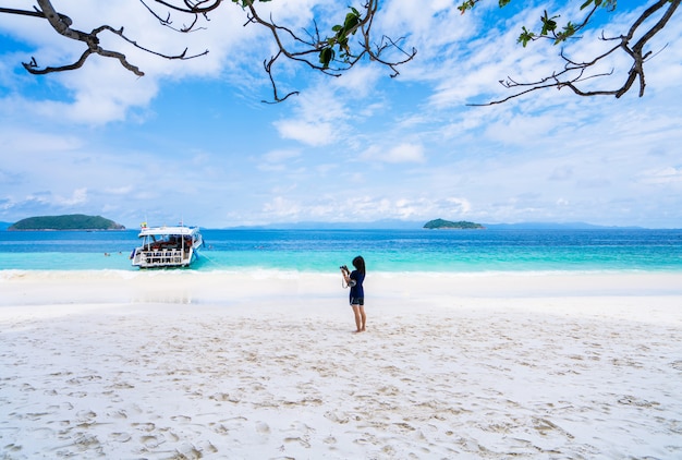 Nyaung Oo Phee beach, Summer holiday and vacation concept background