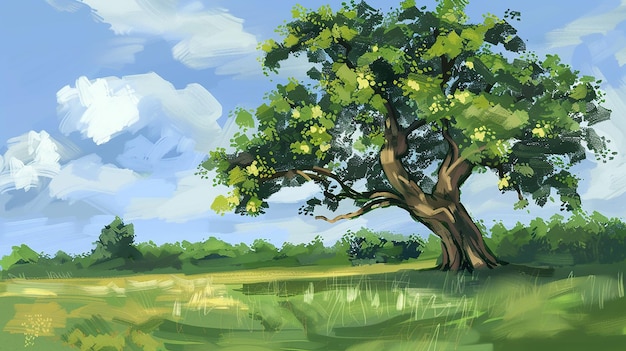 Oak tree in the summertime