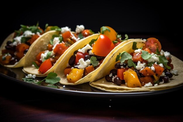 oasted butternut squash and black bean taco