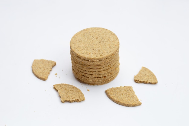 Oatcakes on a white background