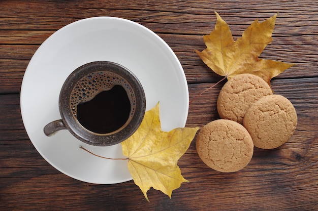 Oatmeal cookies and coffee