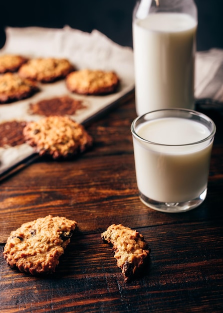 Oatmeal Cookies and Glass of Milk