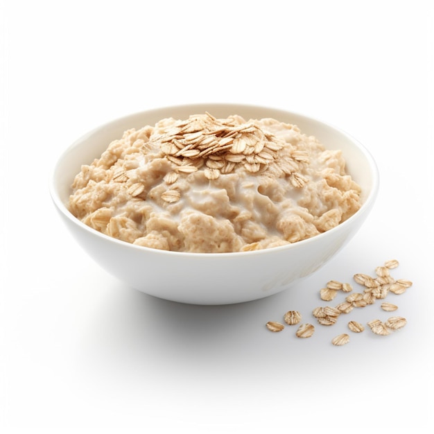 Oatmeal with white background high quality ultra hd