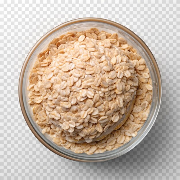 Photo oats rolled oats or oat flakes in transparent background