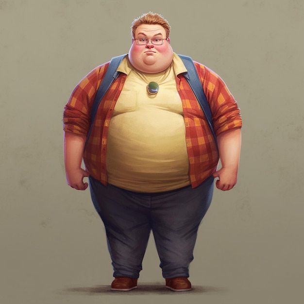 Obese man