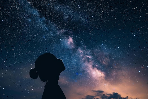 Observant Astronomer happy child starry sky night Generate Ai