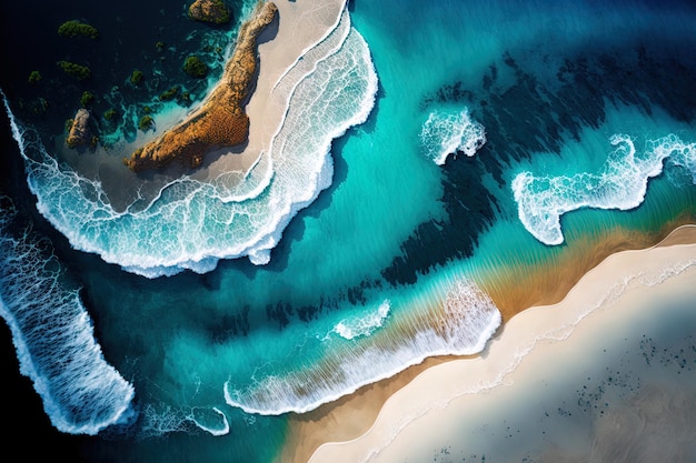 Ocean as seen from above Stunning natural seascape throughout the summer