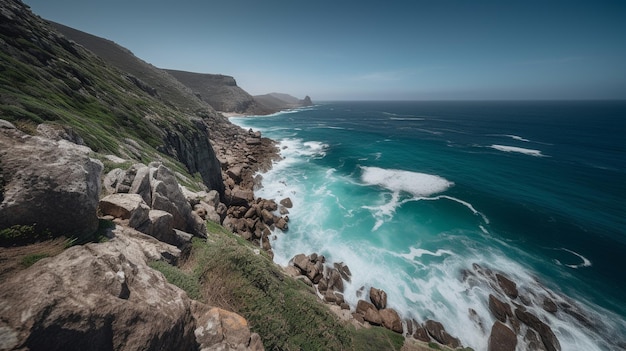 The ocean and the cliffs of cape point