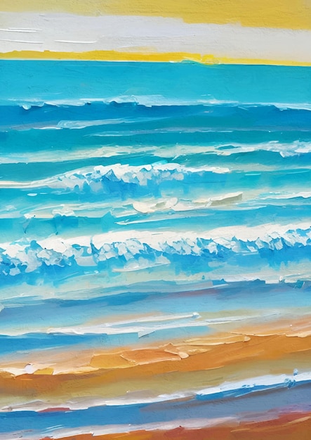 Ocean Dance Painting Blue Impressionism Nature Paint