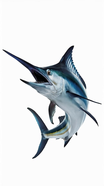 Photo ocean fishing target marlin fish isolated on white background