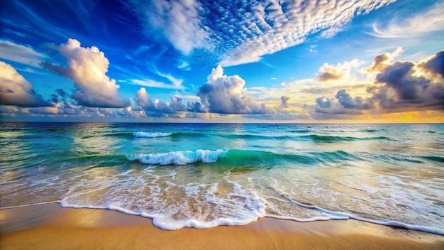 the ocean is a beautiful scene with clouds and the sky