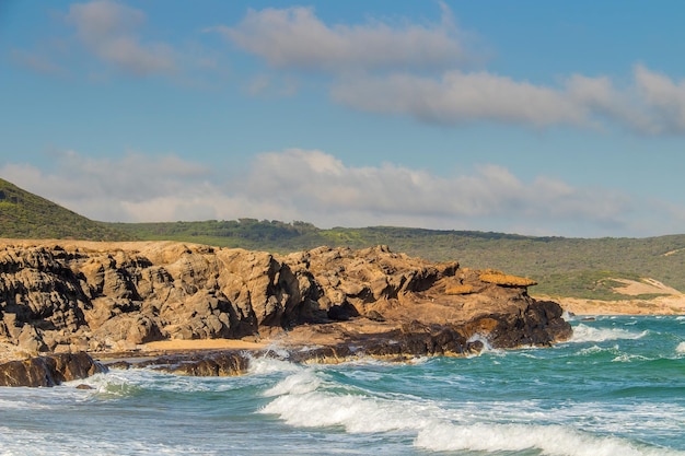 Ocean Rocky Beach and Breathtaking Mountain View