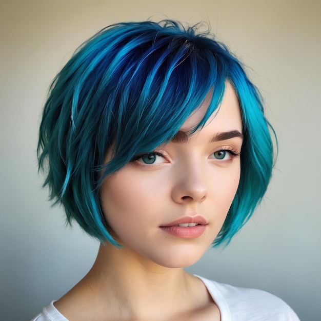 Ocean Soul Girl with Short Bold Hair