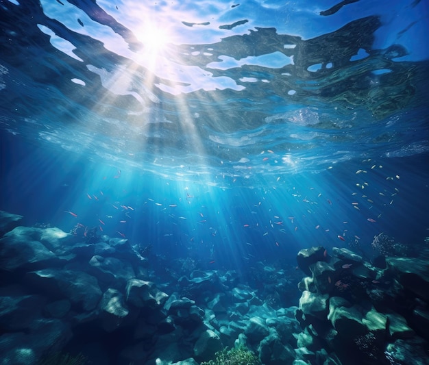 Ocean underwater landscape sea