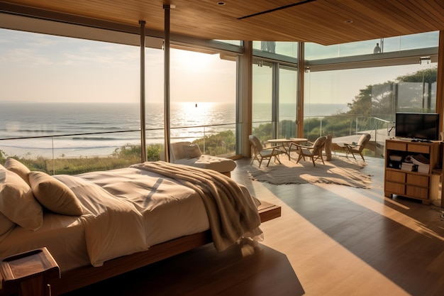 The ocean view from the master bedroom of the ocean house.