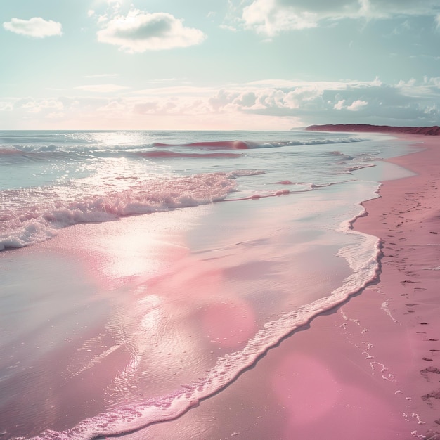 Ocean view pink sand