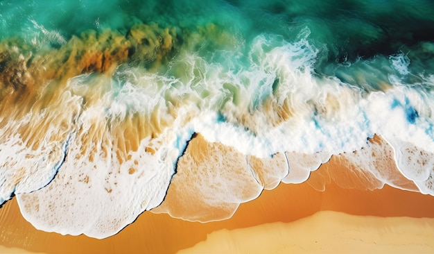 Ocean waves on the beach as a background ai generative illustration