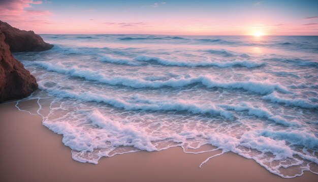 Ocean waves on the beach as a background Beautiful natural summer vacation holidays background