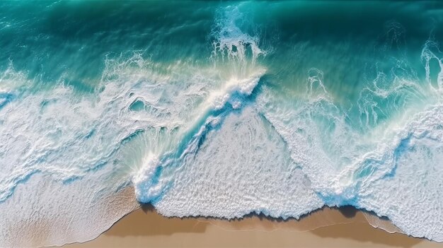 Ocean waves on the beach as a background Generative Ai