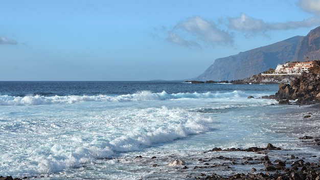 Ocean waves on the coast of Tenerife island.