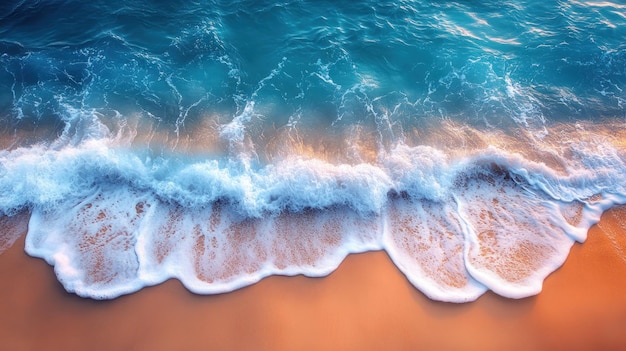 Ocean Waves Crashing on Sandy Shore