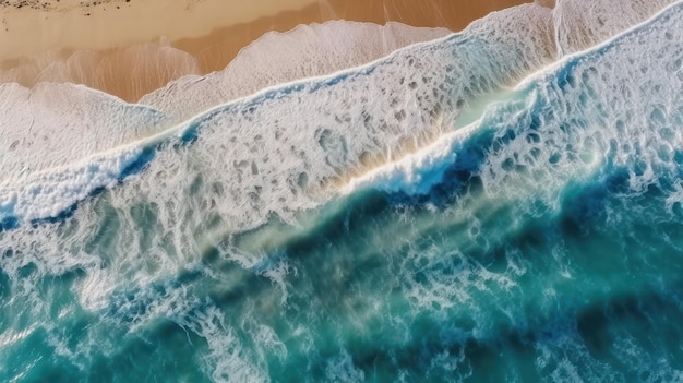 Ocean waves on sandy beach generative AI