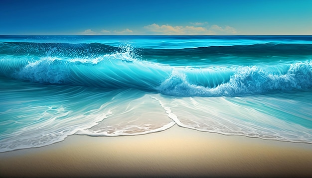 ocean waves on sandy beach