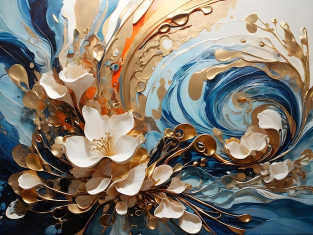 Oceanic Opulence Abstract Art Inspired by Nature's Elegance