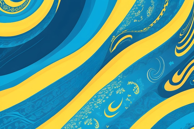 Oceanic Symphony Seamless Authentic Blue and Yellow Waves