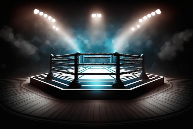 Octagonal ring for fights and competitions in mixed martial arts Beautiful modern illustration