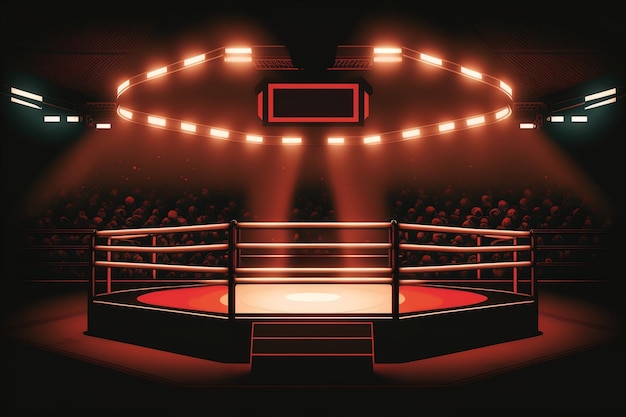 Octagonal ring for fights and competitions in mixed martial arts Beautiful modern illustration