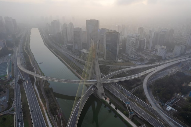 Octavio Frias de Oliveira Bridge in Sao Paulo Brazil South America