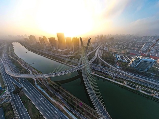 Octavio Frias de Oliveira Bridge in Sao Paulo Brazil South America