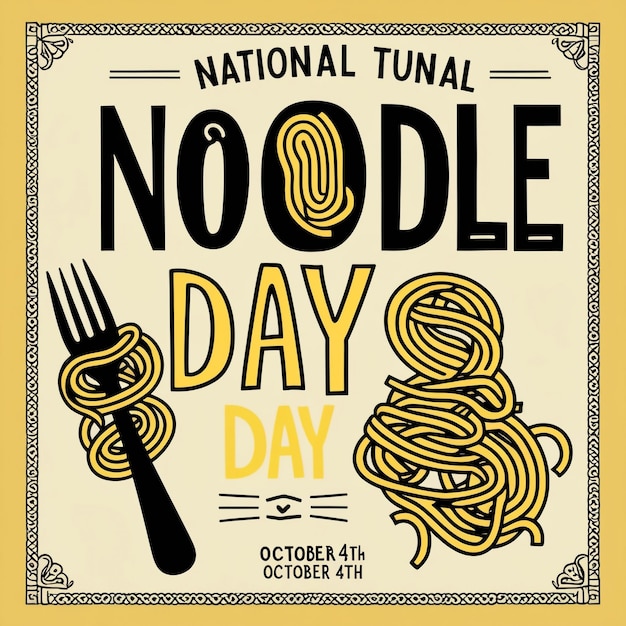 Photo october 6 poster template design with vector illustration for national noodle day banner background