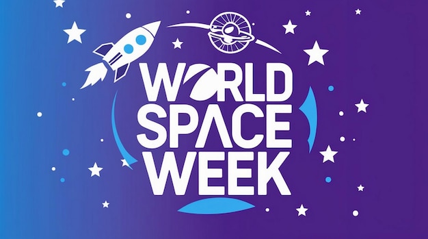 October World Space Week Holiday Concept Template for Background Banner Card Poster with Text Inscription